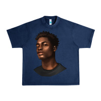 Navy afro man Urban Heavy Tee - texasbilliewilder