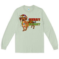 Matcha merry and bright dachshund Long Sleeve Tee - RanaPortraitStore