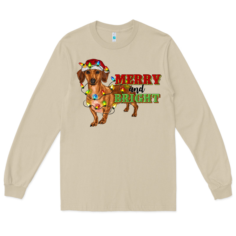 Merry And Bright Dachshund Long Sleeve Tee by RanaPortraitStore | Teevron
