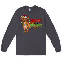 Smoke merry and bright dachshund Long Sleeve Tee - RanaPortraitStore