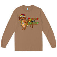 Toasted Coconut merry and bright dachshund Long Sleeve Tee - RanaPortraitStore