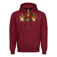 Burgundy mexican gnomies Zipper Hoodie - FaDigitalArtStudio