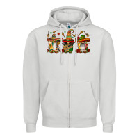 Dove Grey mexican gnomies Zipper Hoodie - FaDigitalArtStudio