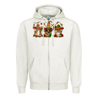 Oatmeal Heather mexican gnomies Zipper Hoodie - FaDigitalArtStudio