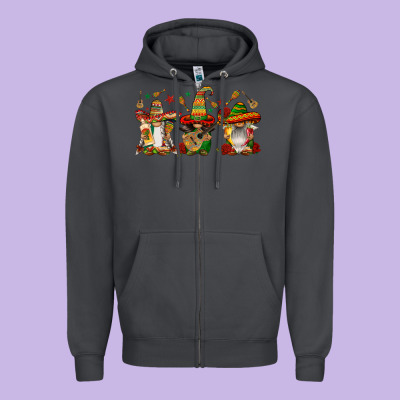 Mexican Gnomies Zipper Hoodie Designed By Fadigitalartstudio