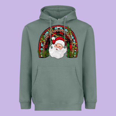 Santa Rainbow Heavyweight Hoodie Designed By Jahusdesignshop