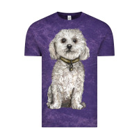 Cloud Purple bichon frise dog Vintage Tee - BarkalooDesign