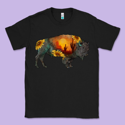 Sunflower Bison Classic Tee Designed By Ranaportraitstore