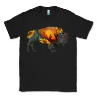 Black sunflower bison Classic Tee - RanaPortraitStore