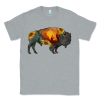 Heather Grey sunflower bison Classic Tee - RanaPortraitStore
