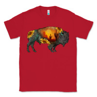 Red sunflower bison Classic Tee - RanaPortraitStore