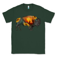 Sports Green sunflower bison Classic Tee - RanaPortraitStore