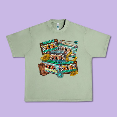 Urban Heavy Tee 90s country casette tapes