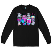 Black hippopotamus coffee cups Long Sleeve Tee - Zillion Design Studio