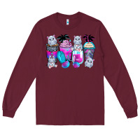 Burgundy hippopotamus coffee cups Long Sleeve Tee - Zillion Design Studio