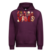 Mauve Wine baseball vibes Urban Hoodie - MaliasSmallBusiness