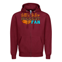 Burgundy little sister biggest fan Zipper Hoodie - HRA Design Shop