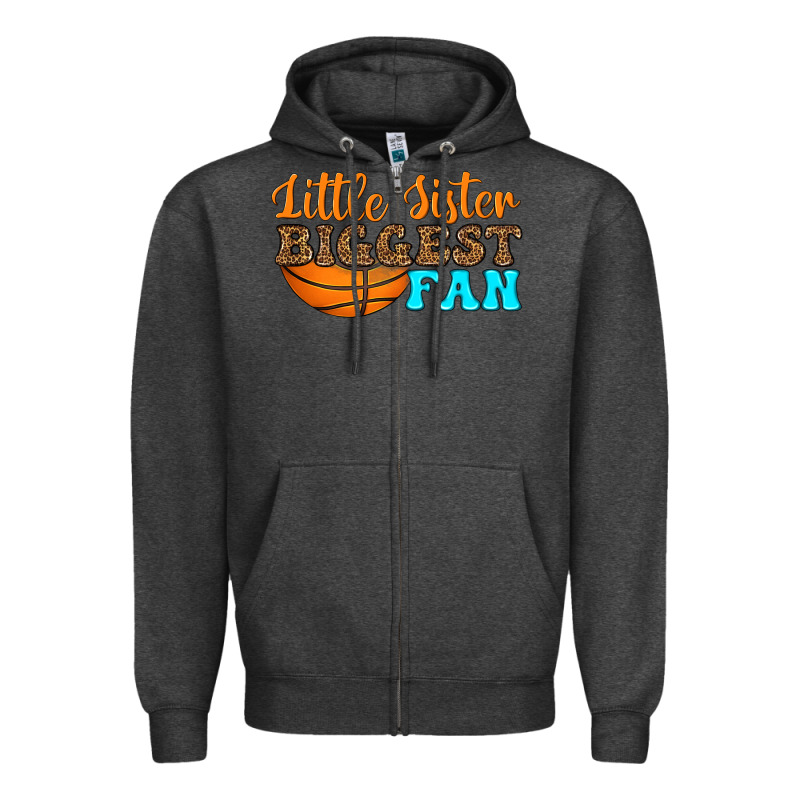 Little Sister Biggest Fan Zipper Hoodie by HRA Design Shop | Teevron