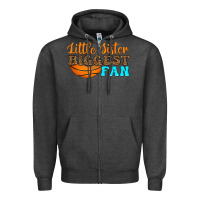 Charcoal Heather little sister biggest fan Zipper Hoodie - HRA Design Shop