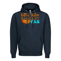 Navy little sister biggest fan Zipper Hoodie - HRA Design Shop