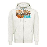 Oatmeal Heather little sister biggest fan Zipper Hoodie - HRA Design Shop
