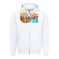 White little sister biggest fan Zipper Hoodie - HRA Design Shop