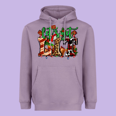 Lets Get Lit With Christmas Heavyweight Hoodie Designed By Adodesignshop