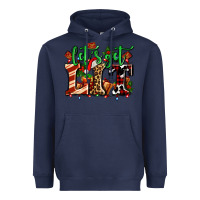 Navy lets get lit with Christmas Heavyweight Hoodie - AdoDesignShop