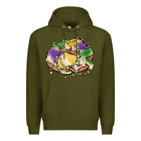 Army Green mardi gras king cake Premium Hoodie - MaliasSmallBusiness
