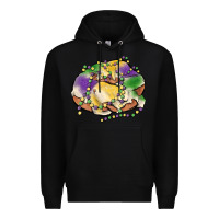 Black mardi gras king cake Premium Hoodie - MaliasSmallBusiness