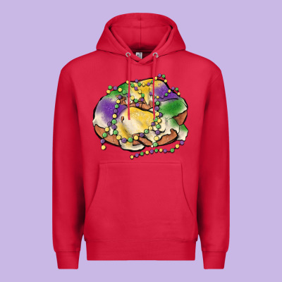 Mardi Gras King Cake Premium Hoodie Designed By Maliassmallbusiness