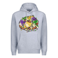 Heather Grey mardi gras king cake Premium Hoodie - MaliasSmallBusiness