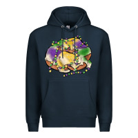 Navy mardi gras king cake Premium Hoodie - MaliasSmallBusiness