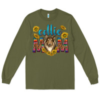 Army Green western collie mom Long Sleeve Tee - texasbilliewilder