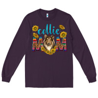 Plum western collie mom Long Sleeve Tee - texasbilliewilder