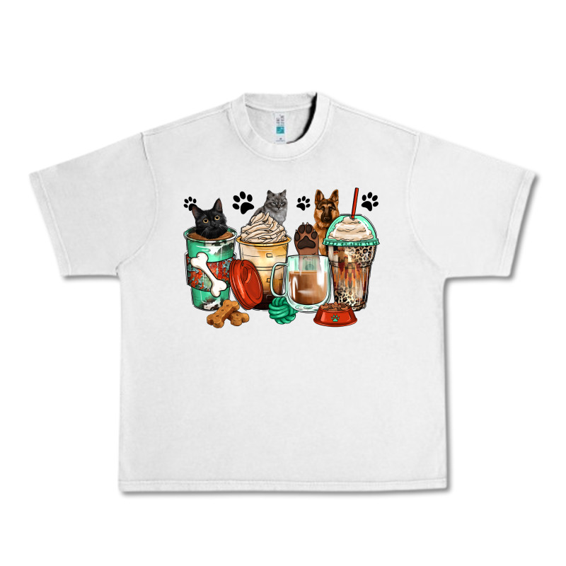 German Shepherd Black And Grey Cat Coffee Cups Urban Heavy Tee by Zillion Design Studio | Teevron