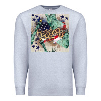 Heather Grey statue of liberty leopard Premium Sweatshirt - BundleAndBundleShop
