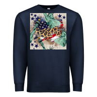 Navy statue of liberty leopard Premium Sweatshirt - BundleAndBundleShop