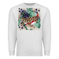 Oatmeal Heather statue of liberty leopard Premium Sweatshirt - BundleAndBundleShop