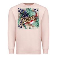 Pale Pink statue of liberty leopard Premium Sweatshirt - BundleAndBundleShop