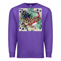 Purple statue of liberty leopard Premium Sweatshirt - BundleAndBundleShop