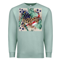 Seafoam statue of liberty leopard Premium Sweatshirt - BundleAndBundleShop