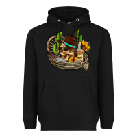 Black cowboy cactus  sunflowers whiskey Heavyweight Hoodie - AdoDesignShop