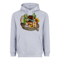 Heather Grey cowboy cactus  sunflowers whiskey Heavyweight Hoodie - AdoDesignShop