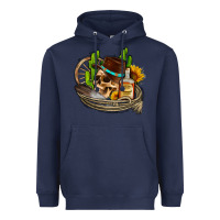 Navy cowboy cactus  sunflowers whiskey Heavyweight Hoodie - AdoDesignShop