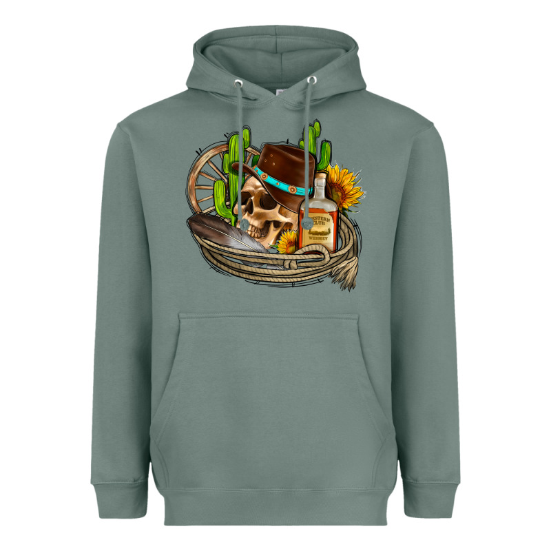 Cowboy Cactus  Sunflowers Whiskey Heavyweight Hoodie by AdoDesignShop | Teevron