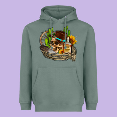 Cowboy Cactus  Sunflowers Whiskey Heavyweight Hoodie Designed By Adodesignshop