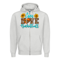 Dove Grey live love basketball Zipper Hoodie - HRA Design Shop