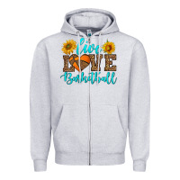 Heather Grey live love basketball Zipper Hoodie - HRA Design Shop