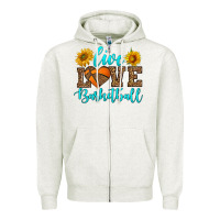 Oatmeal Heather live love basketball Zipper Hoodie - HRA Design Shop